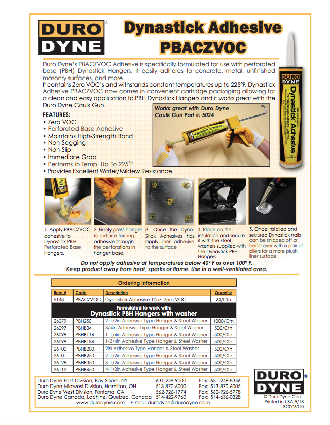 PBACZVOC Dynastick Adhesive - Zero VOC!