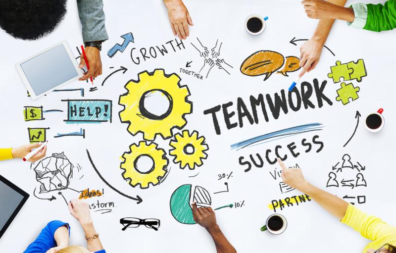 Teamwork Team Together Collaboration Meeting Office Brainstorming Concept