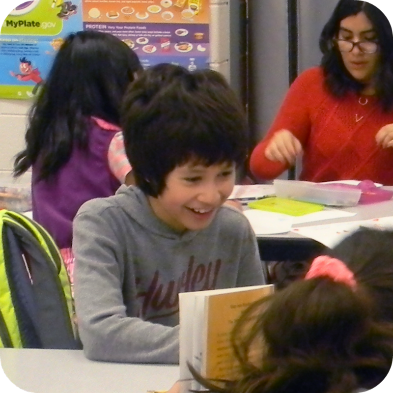 student reading