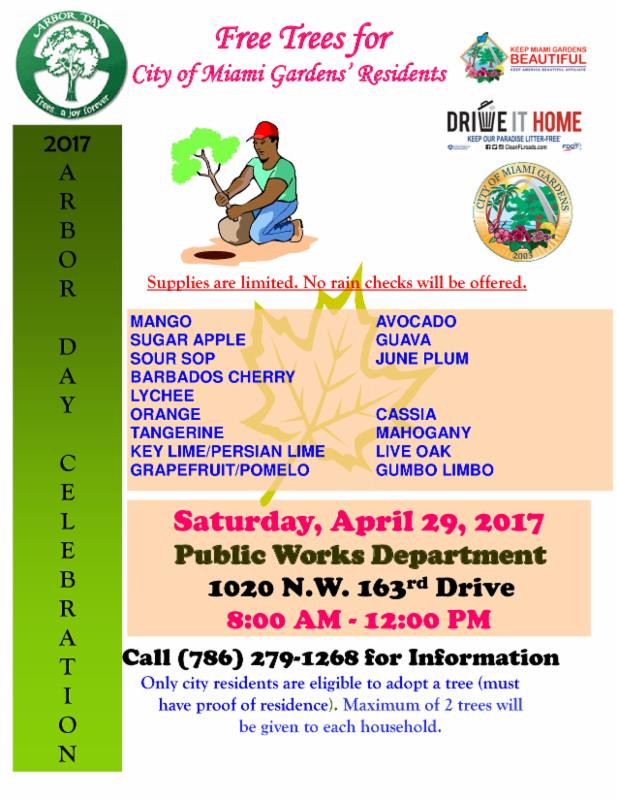 Calling All Residents Take Home A Free Tree In Celebration Of Call 786 279 1268 For Information