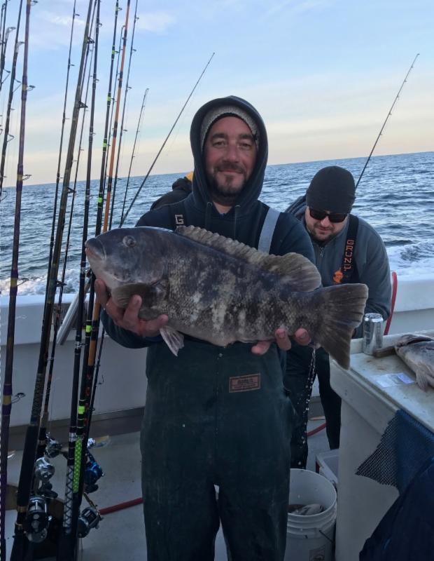Jersey Shore Fishing Trollers hooking large stripers