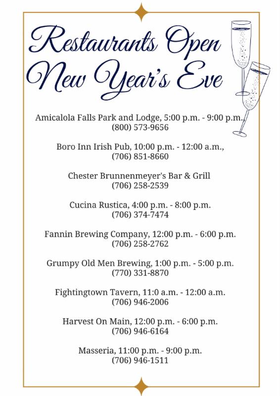New Year_s Eve Restaurants Open