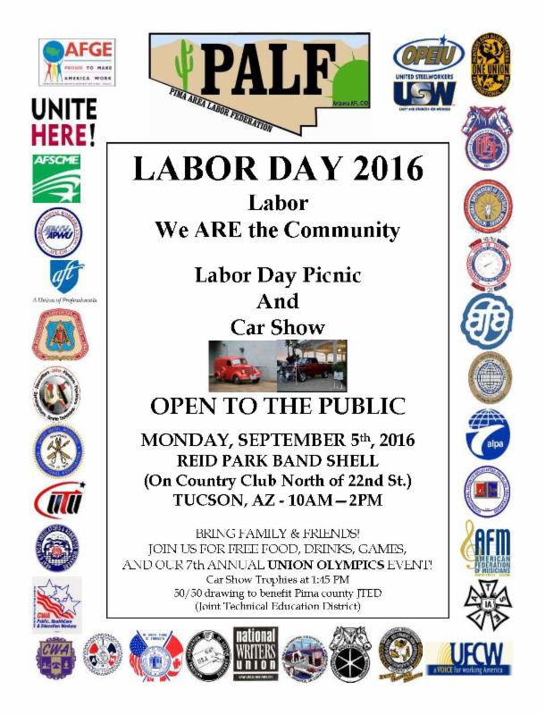 Pima Area Labor Federation Labor Day Picnic Flyer