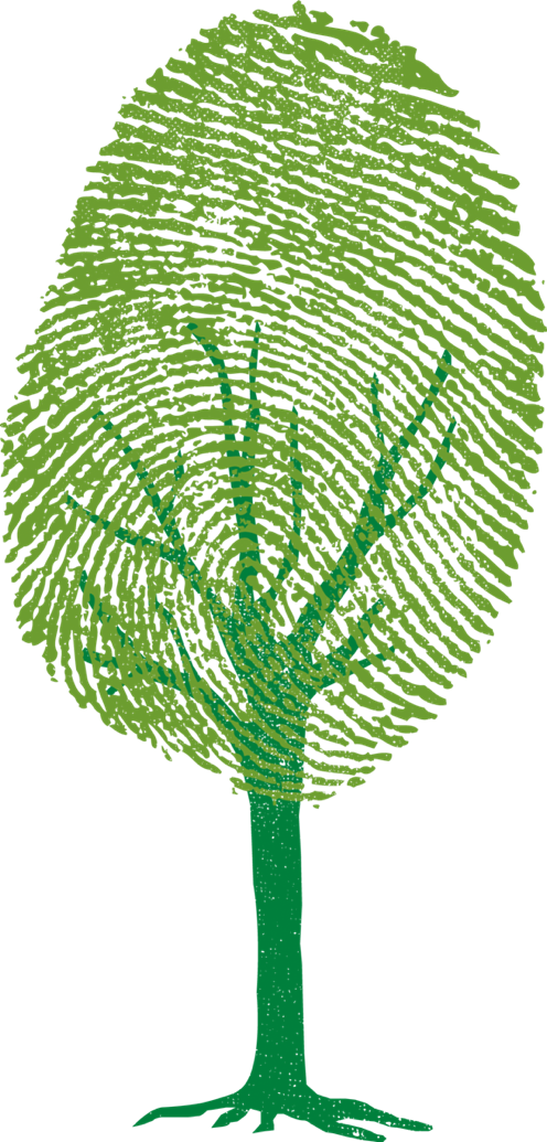 Green tree with finger print