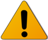 Exclamation point on sign