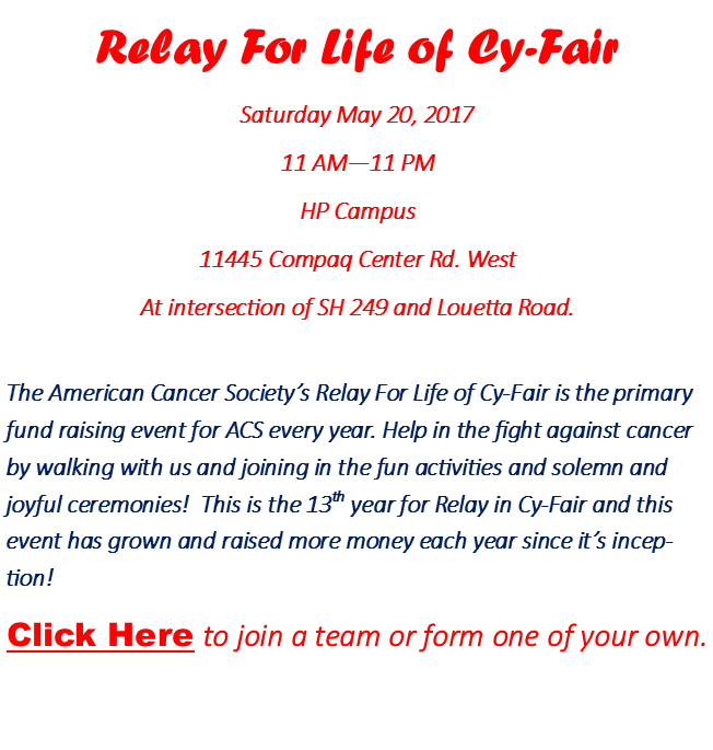 join us for a special event benefitting relay for life