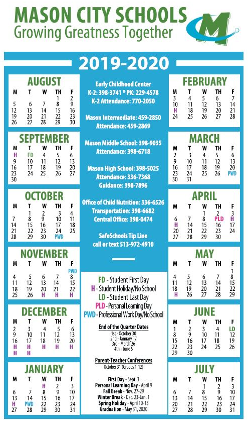2019-2020 Calendar