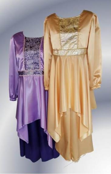 Satin w Brocade front and belt