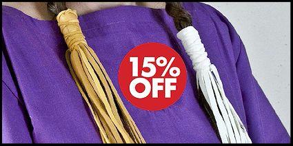 Buckskin Braid Ties in Gold or White Buckskin