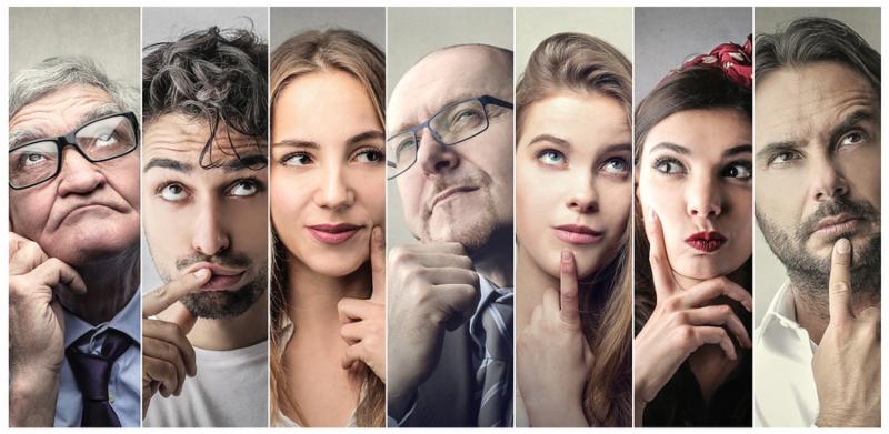 portraits of people thinking