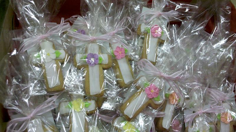 cross cookies wrapped in box