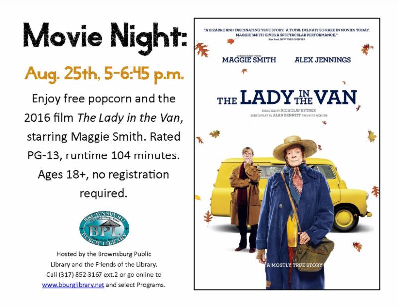 movie night lady in the van august 25 5 pm