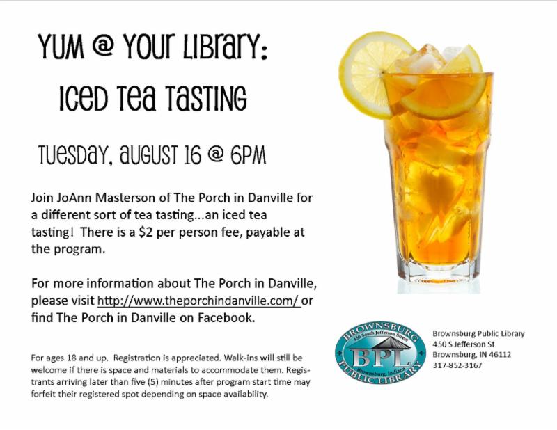 iced tea tasting tuesday august 16 _ 6 pm