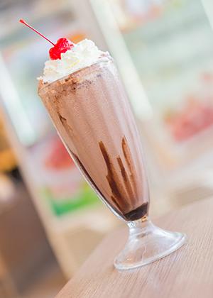Delicious chocolate milkshake.
