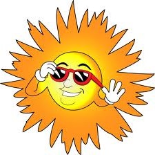 Image of a happy sun saying enjoy the summer_