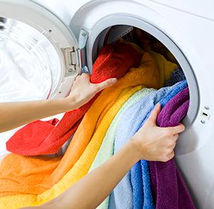 Colorful Towels coming out of the dryer