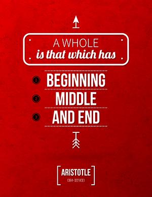 Graphic illustration_ Beginning_ Middle and End. Aristotle.