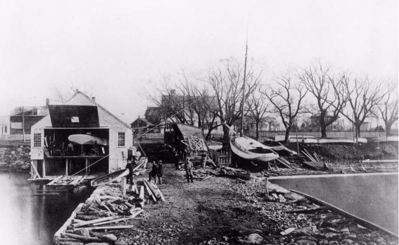 The Tannery in 1866. Site of John Brown Herreshoff_s Boat shop