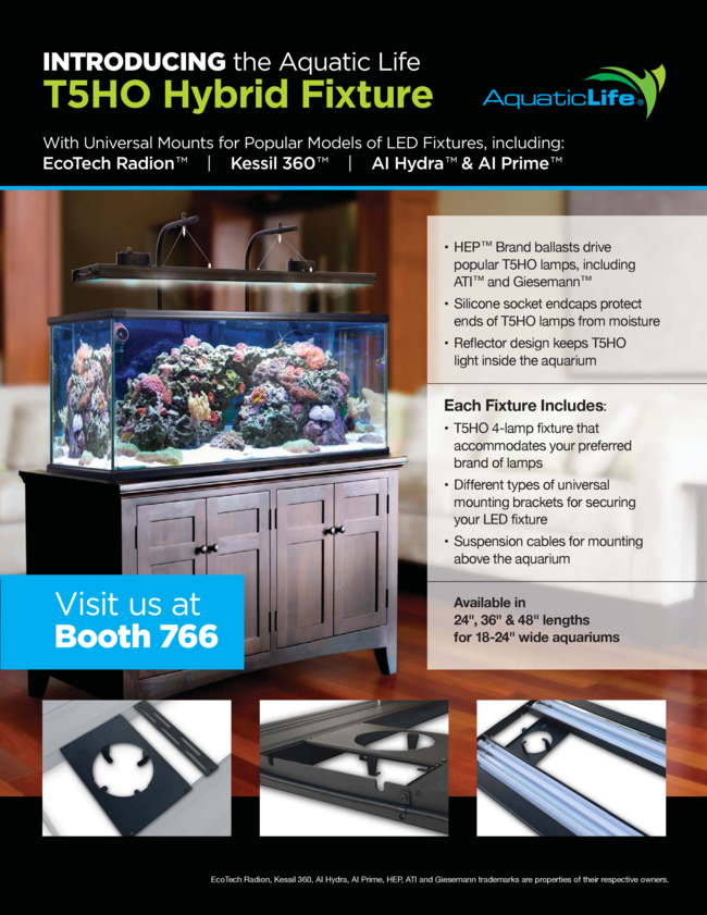 Aquatic Life Debuts T5 Ho Hybrid Fixture For Ecotech Radion Aquatic Life Debuts T5 Ho Hybrid Fixture For Ecotech Radion Kessil 360 And Ai Hydra Prime Led Fixtures At 2017 Macna Show