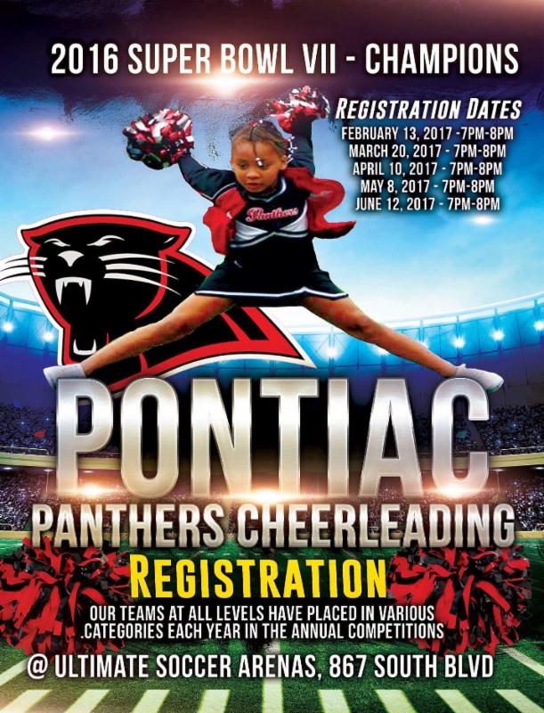 170217 pontiac panthers youth football and cheerleading e mail cheerleading registration flyer