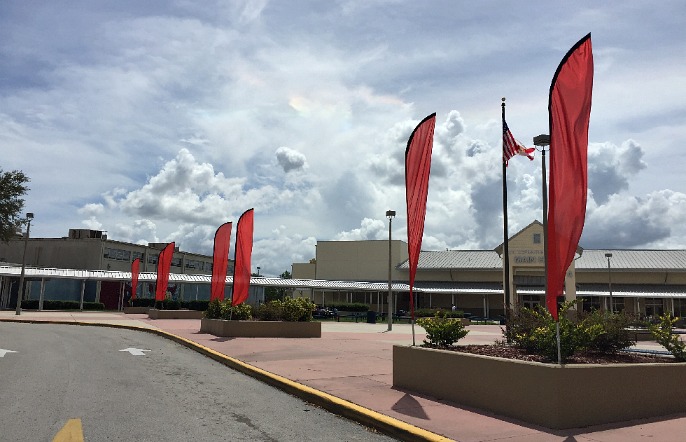 front of school - flags