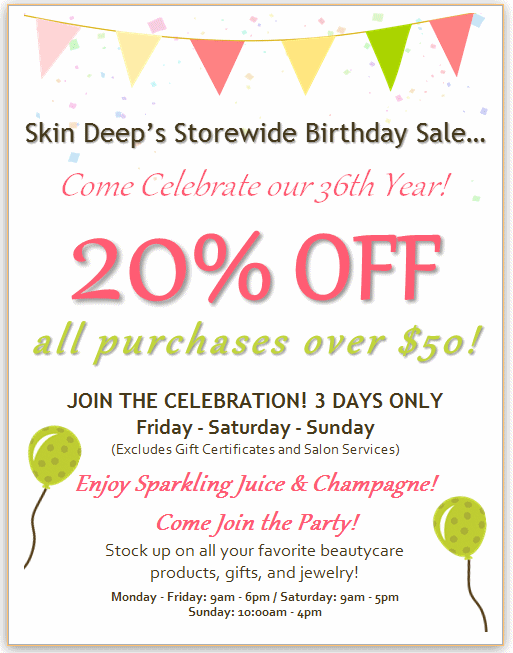 Storewide Birthday Sale!