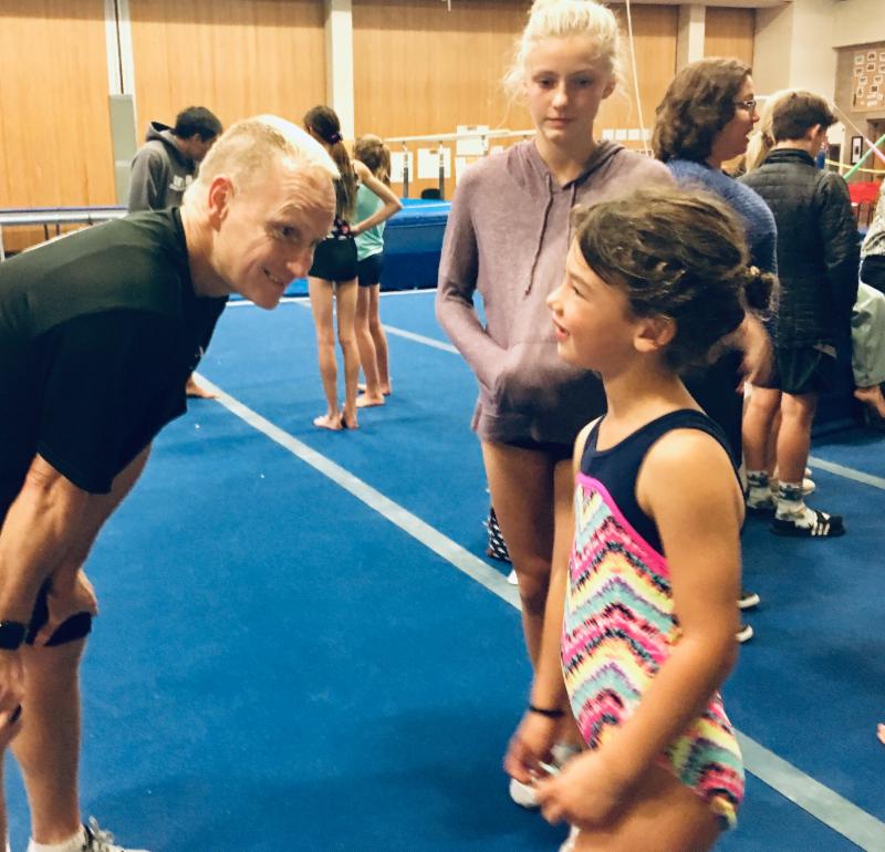 Coach with kids
