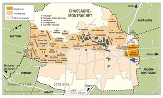 Chassagne-Montrachet Vide Bourse Map