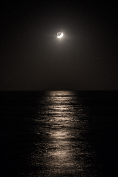 Moonset over Lake Michigan