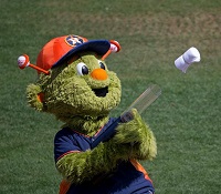 astros mascot shooting t-shirt gun