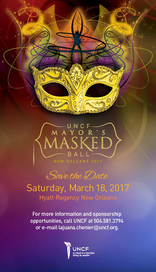 UNCF Mayor's Masked Ball 2017 - Save the Date
