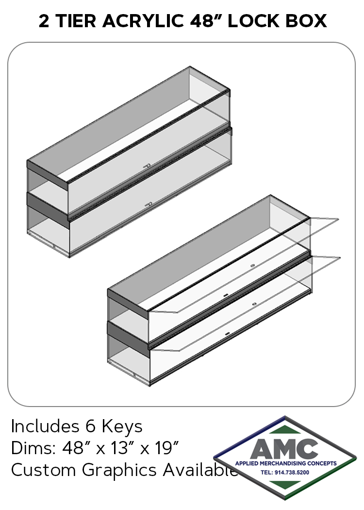 ACRYLIC 2 TIER 48 INCH LOCK BOX PRODUCT CARD