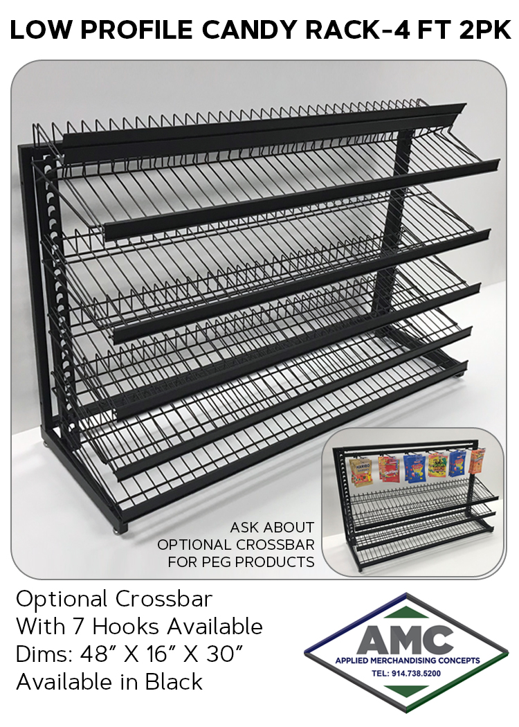 LOW PROFILE CANDY RACK-4 FT-2PK