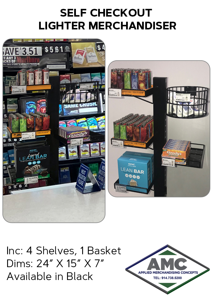 SELF CHECKOUT LIGHTER MERCHANDISER PRODUCT CARD