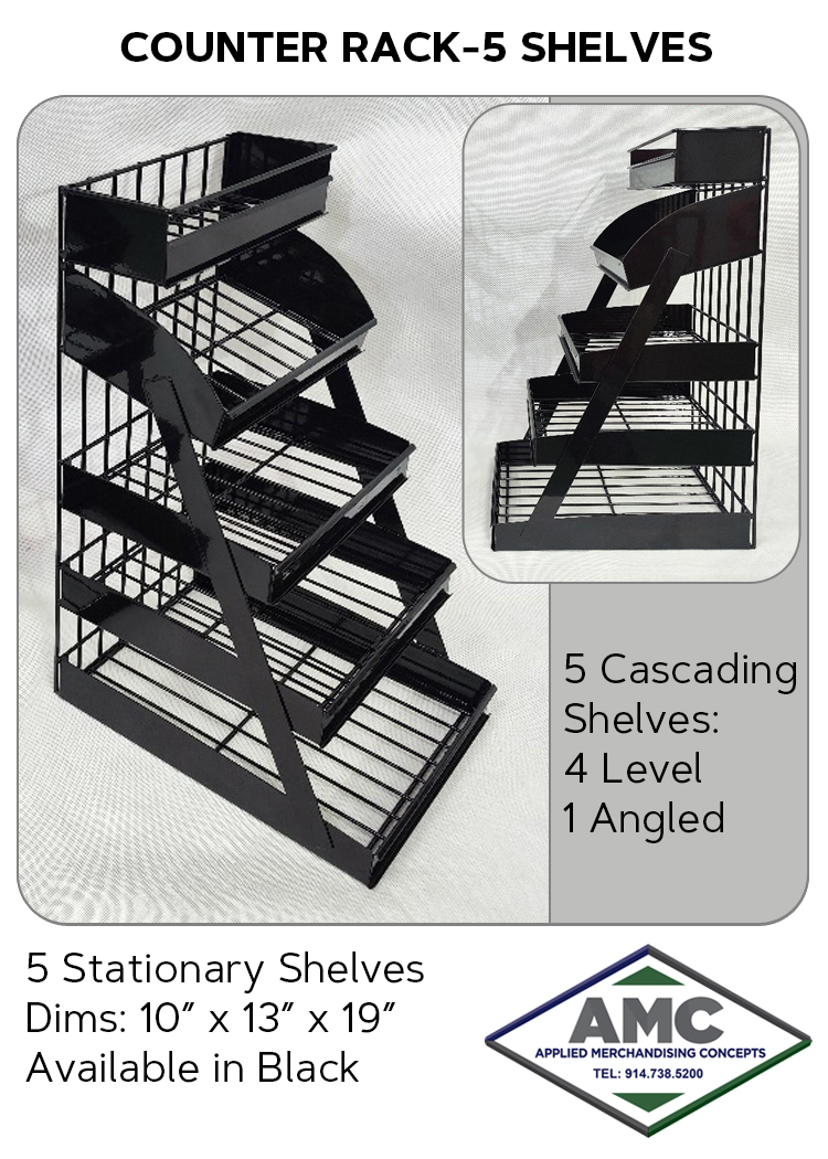 COUNTER RACK-5 SHELVES PRODUCT CARD