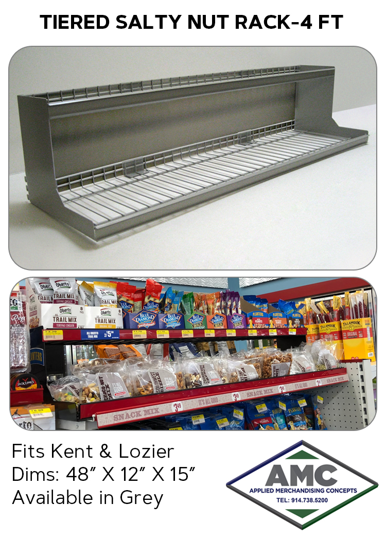 TIERED SALTY NUT RACK-4 FT PRODUCT CARD