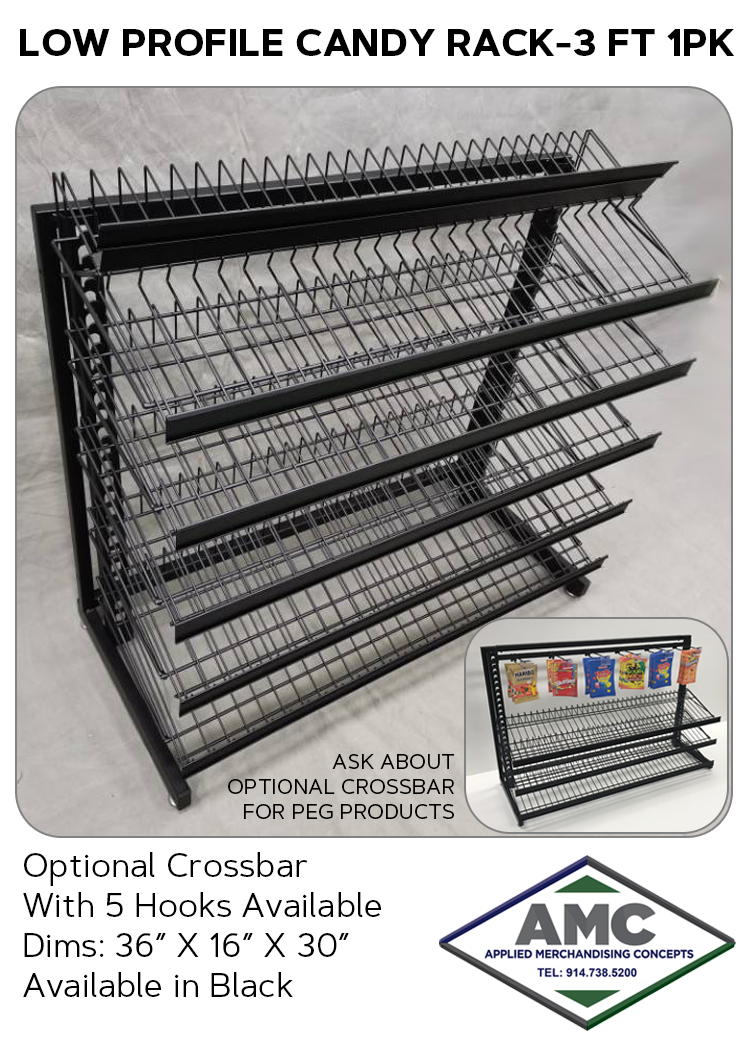 LOW PROFILE CANDY RACK-3 FT-1PK