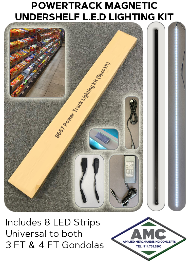 POWERTRACK MAGNETIC UNDERSHELF LED LIGHTING KIT PRODUCT CARD-UPDATE