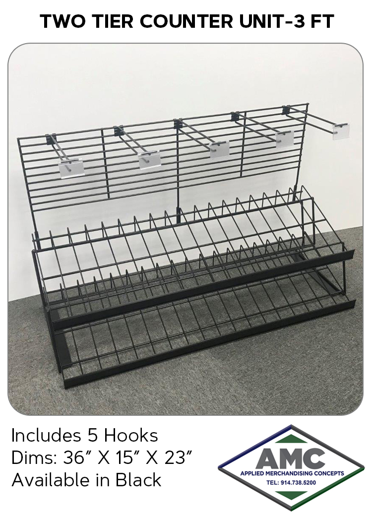 TWO TIER COUNTER UNIT-3 FT-PRODUCT CARD