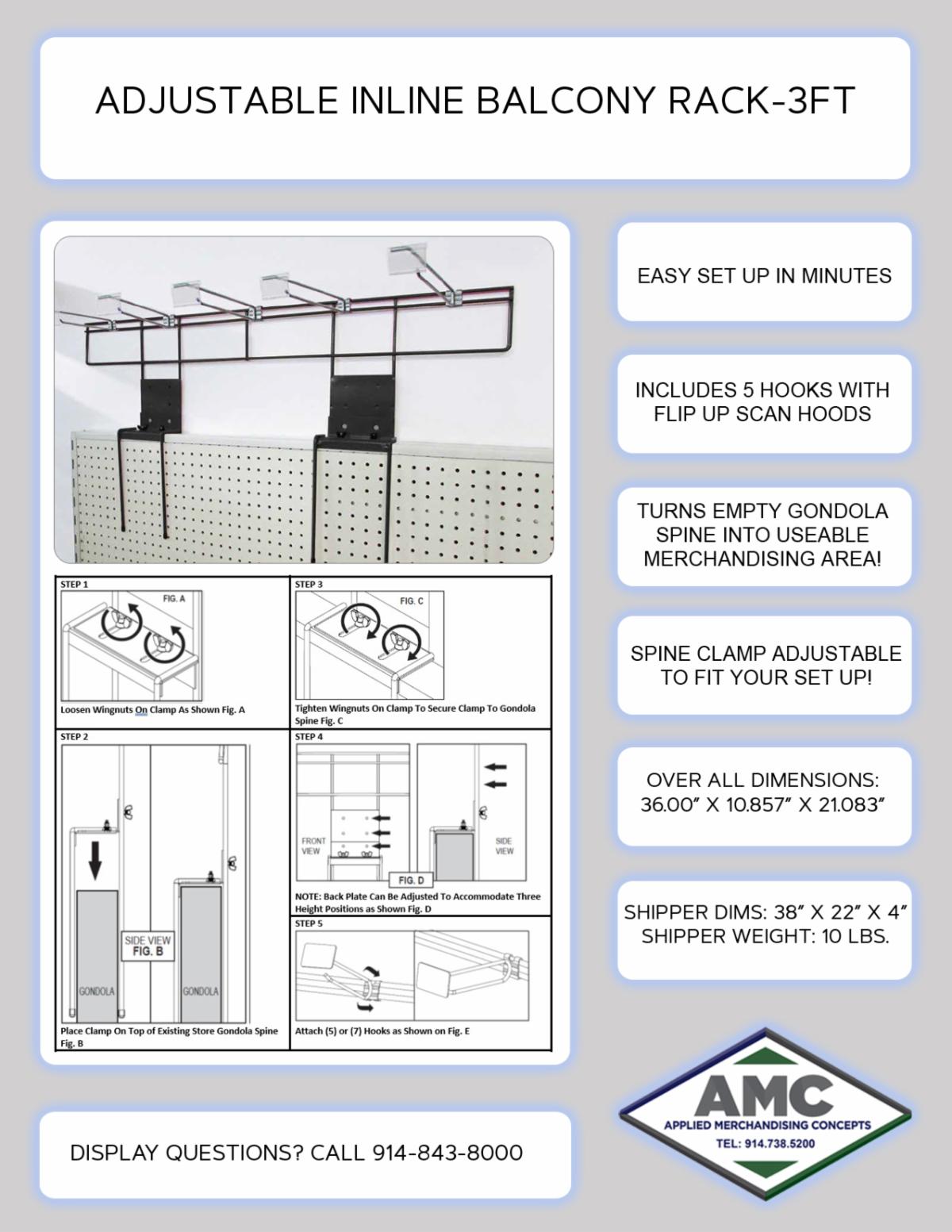 3FT ADJUSTABLE BALCONY RISER