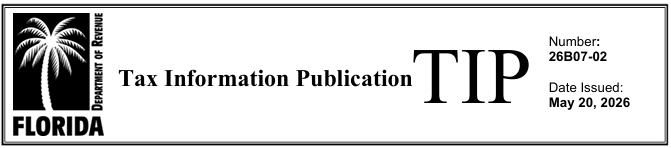 TAX INFORMATION PUBLICATION TIP