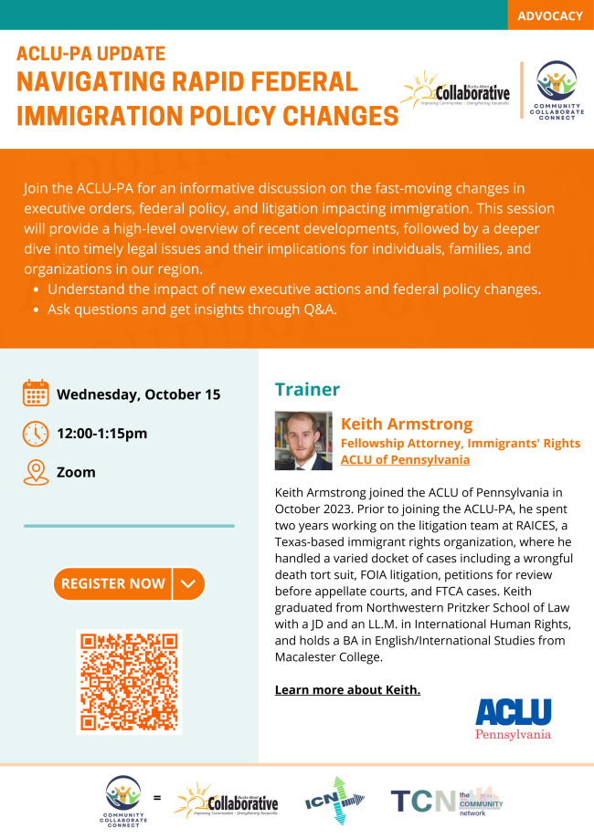 October 15 ACLU PA Immigration Policy Update