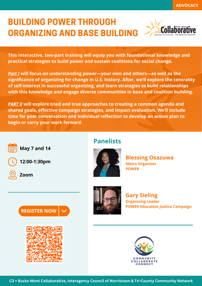 May 7 and May 14 Building Power 2-Part Advocacy Workshop