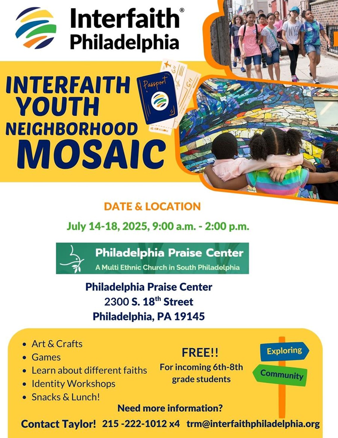 Interfaith Philadelphia Youth Mosaic Camp