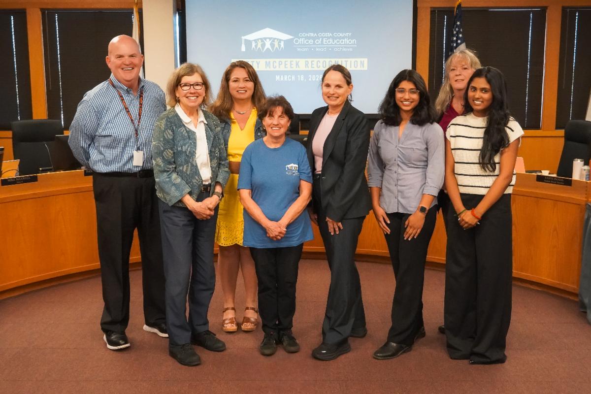 Contra Costa Board of Education Honors Betty McPeek as Education Champion