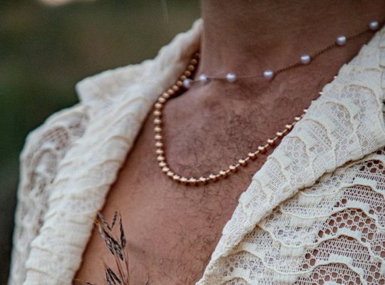 Pearl and gold bead necklaces from Hey Pearl!