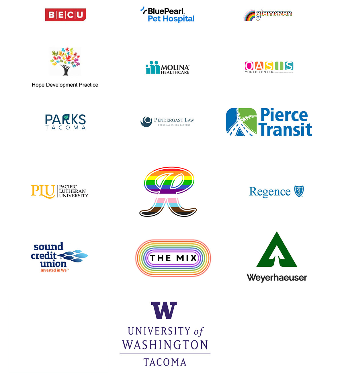 Tacoma Pride® Festival Pearl Sponsors