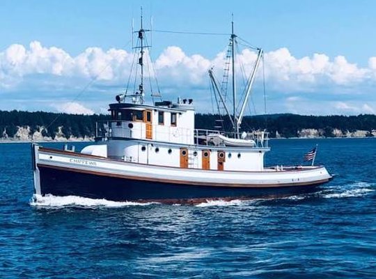 The historic Tug Chippewa underway on Puget Sound