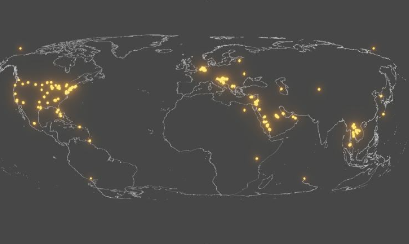 Mapa visual de los sitios de estudio GLOBE SMAP.