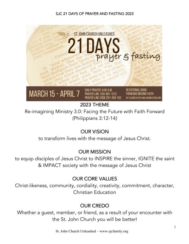 MOVE OF FAITH - DAY 12 of SJC 21 Days of Prayer and Fasting
